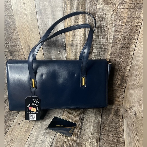 Delvaux Vintage Blue navy leather handbag 1829 - Picture 2 of 15